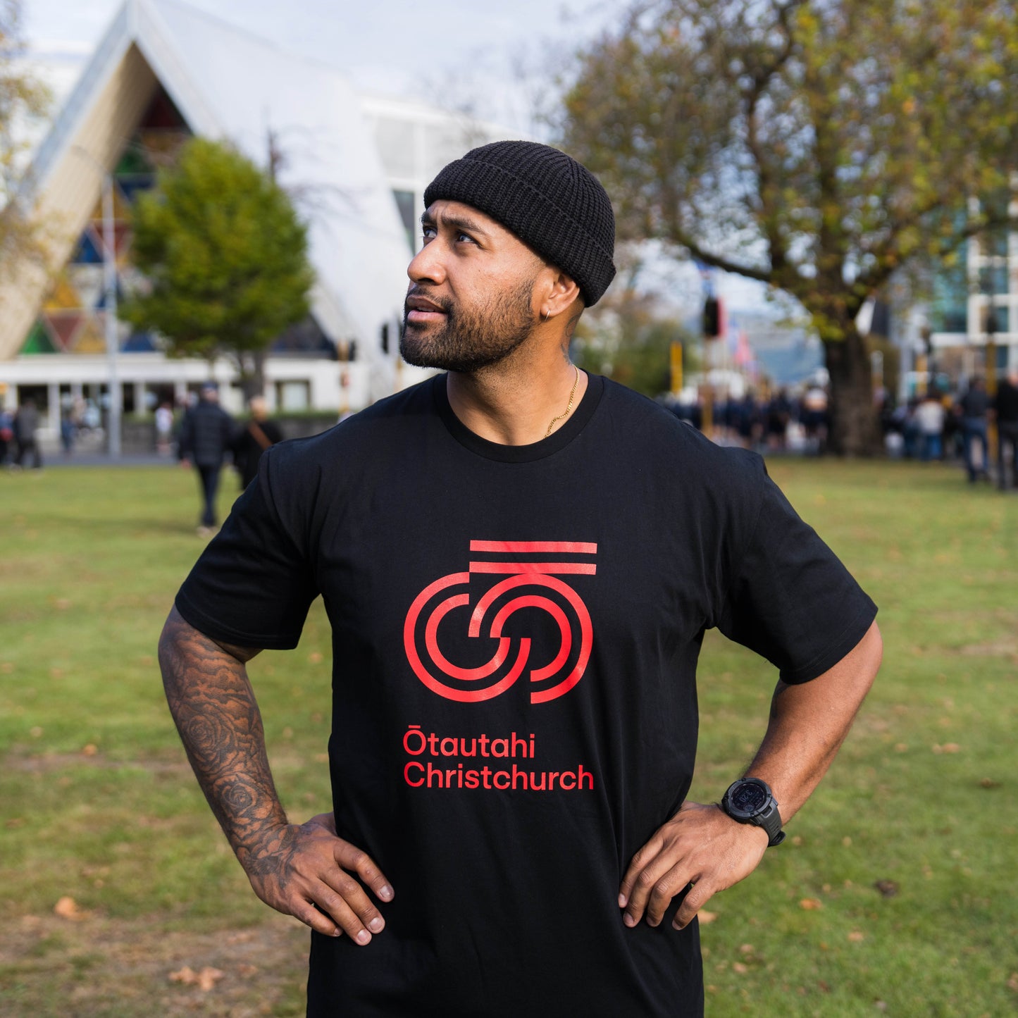Men's Tee - Black with Red print