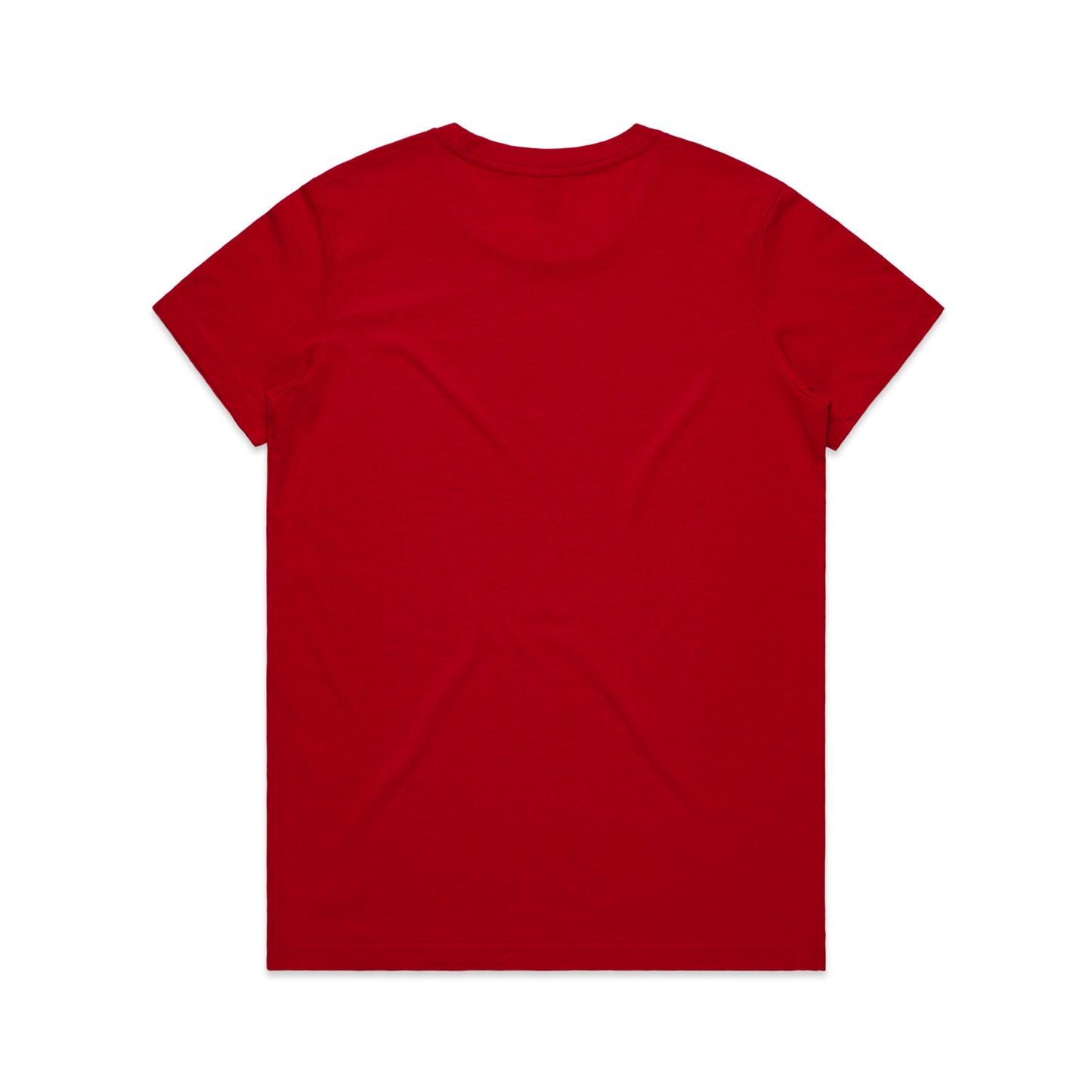 Red crew neck tee back