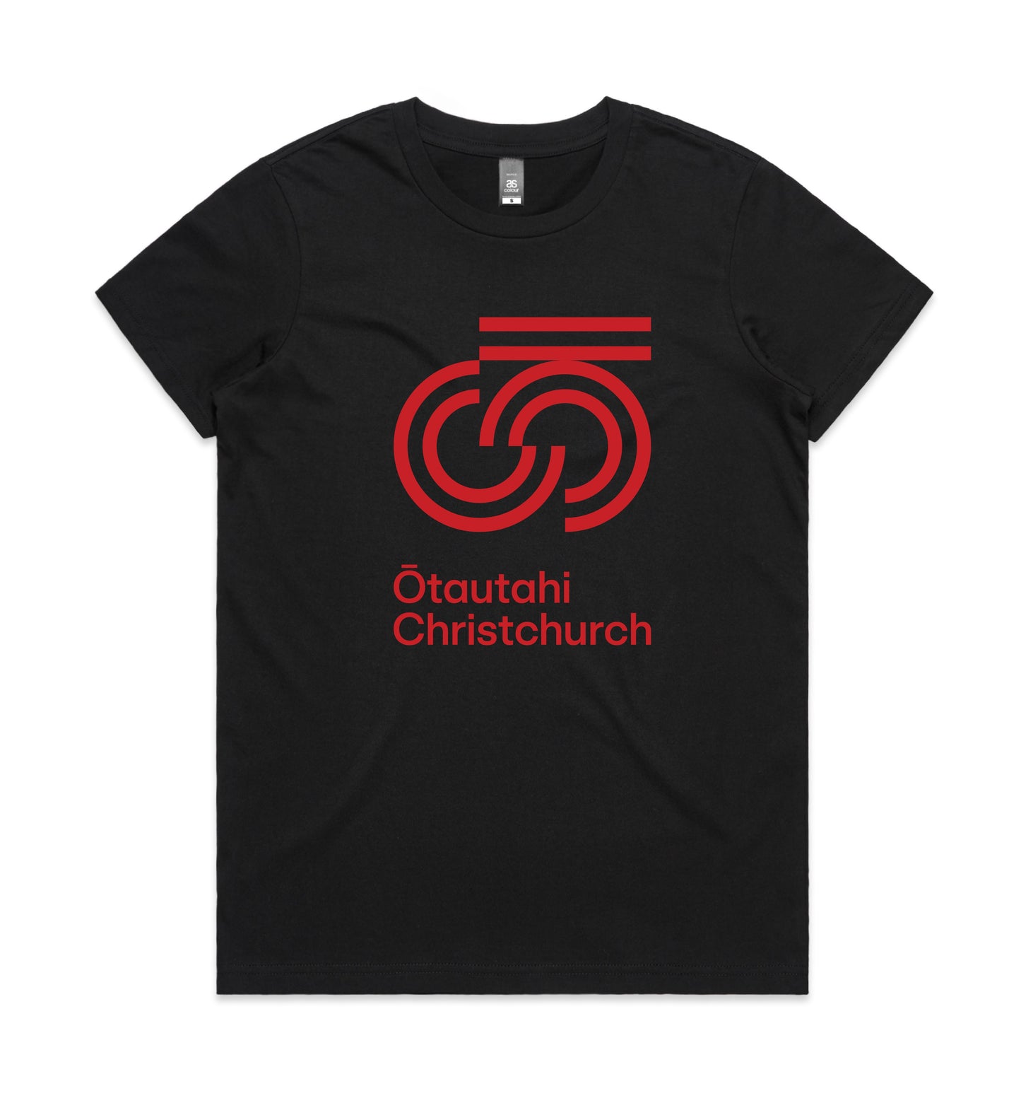 Black with red print tee 