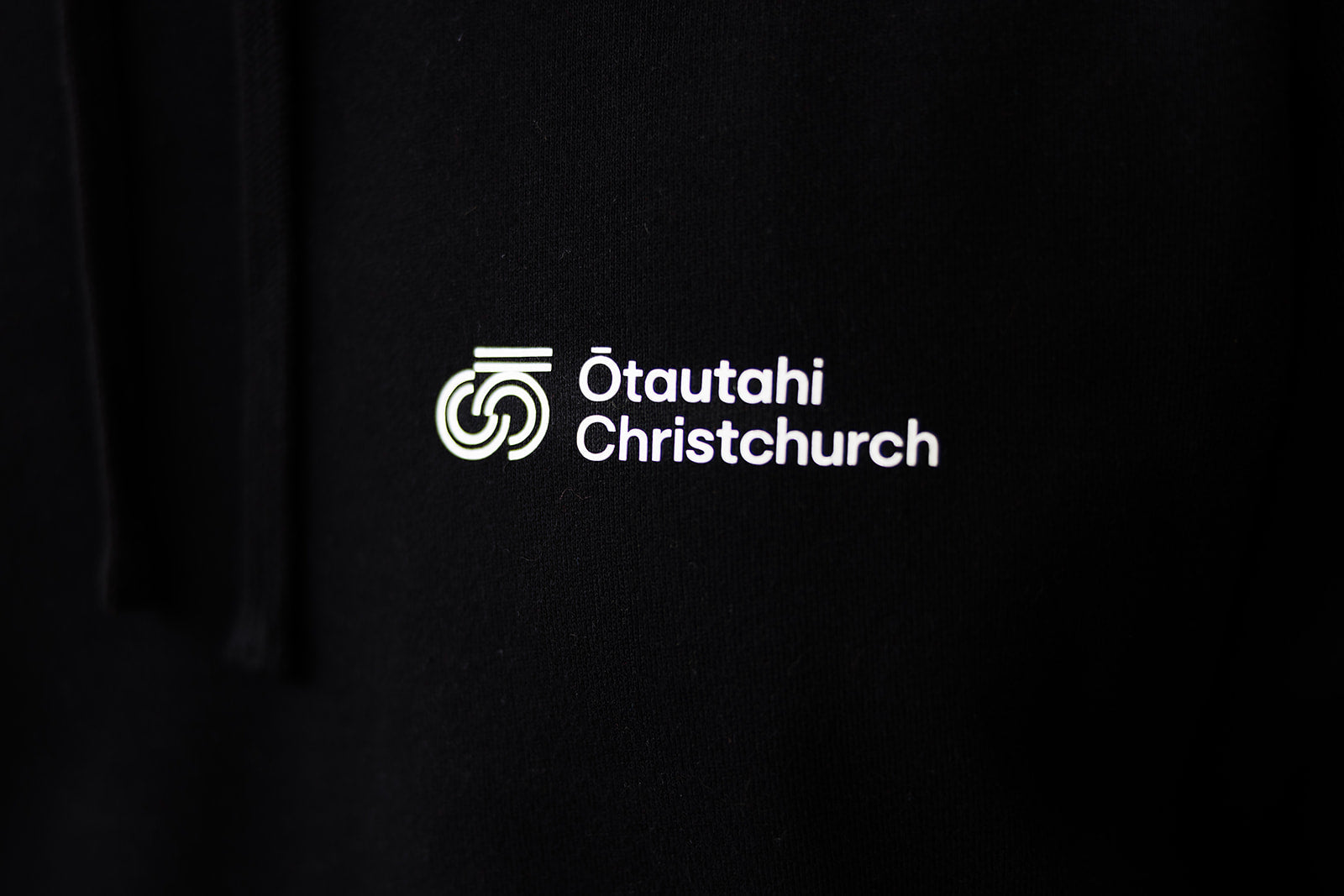Logo of Ōtautahi Christchurch on a black background