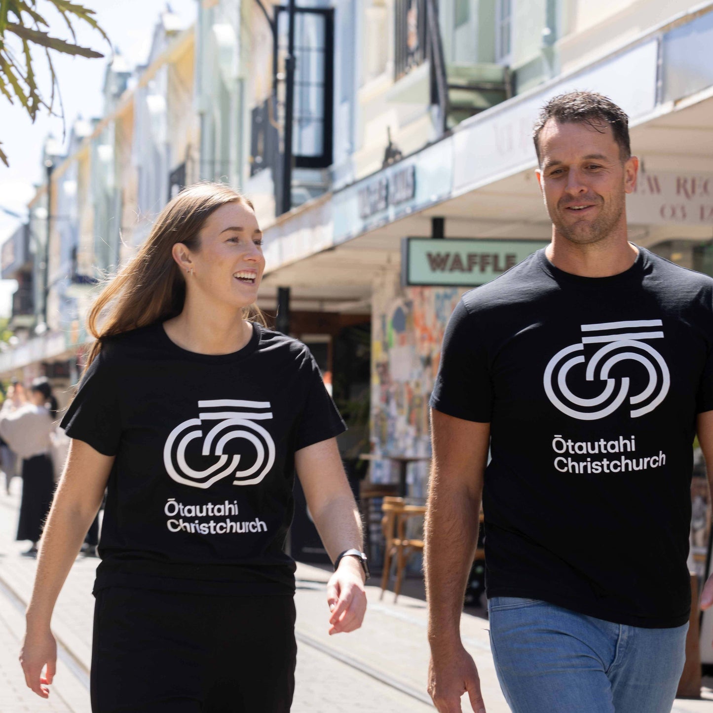 Women's Tee – Black with White print