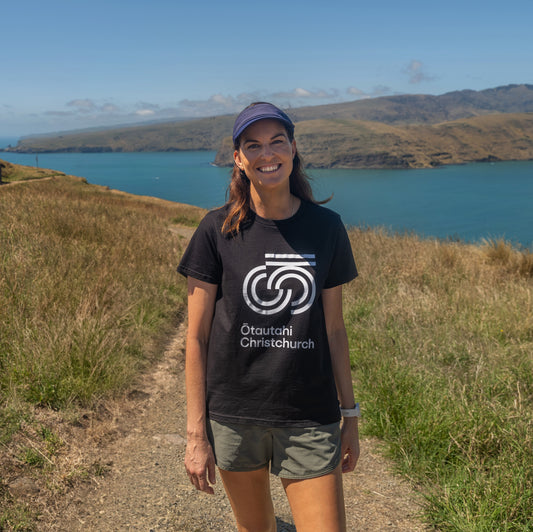 Women's Tee – Black with White print