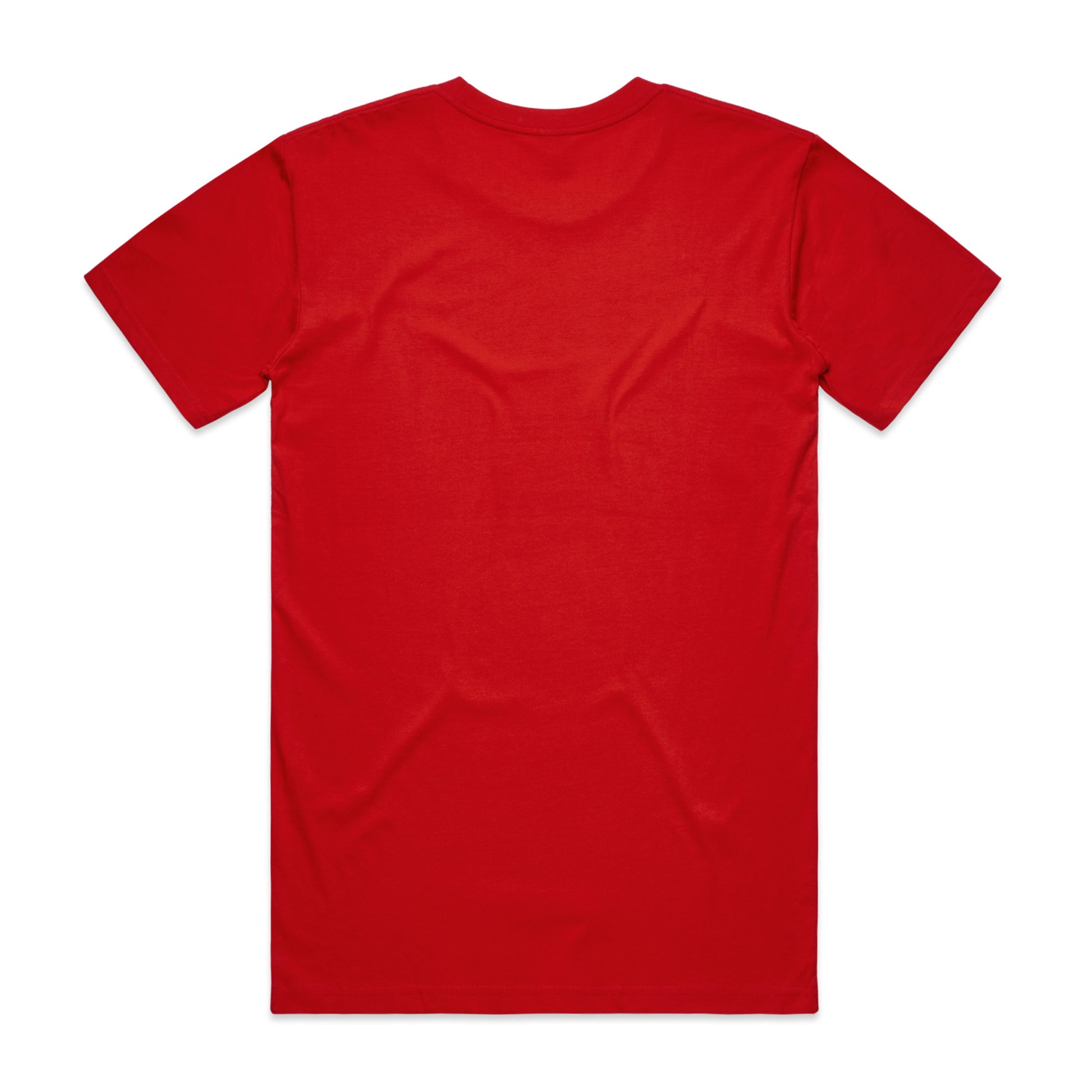 Red crew neck tee back