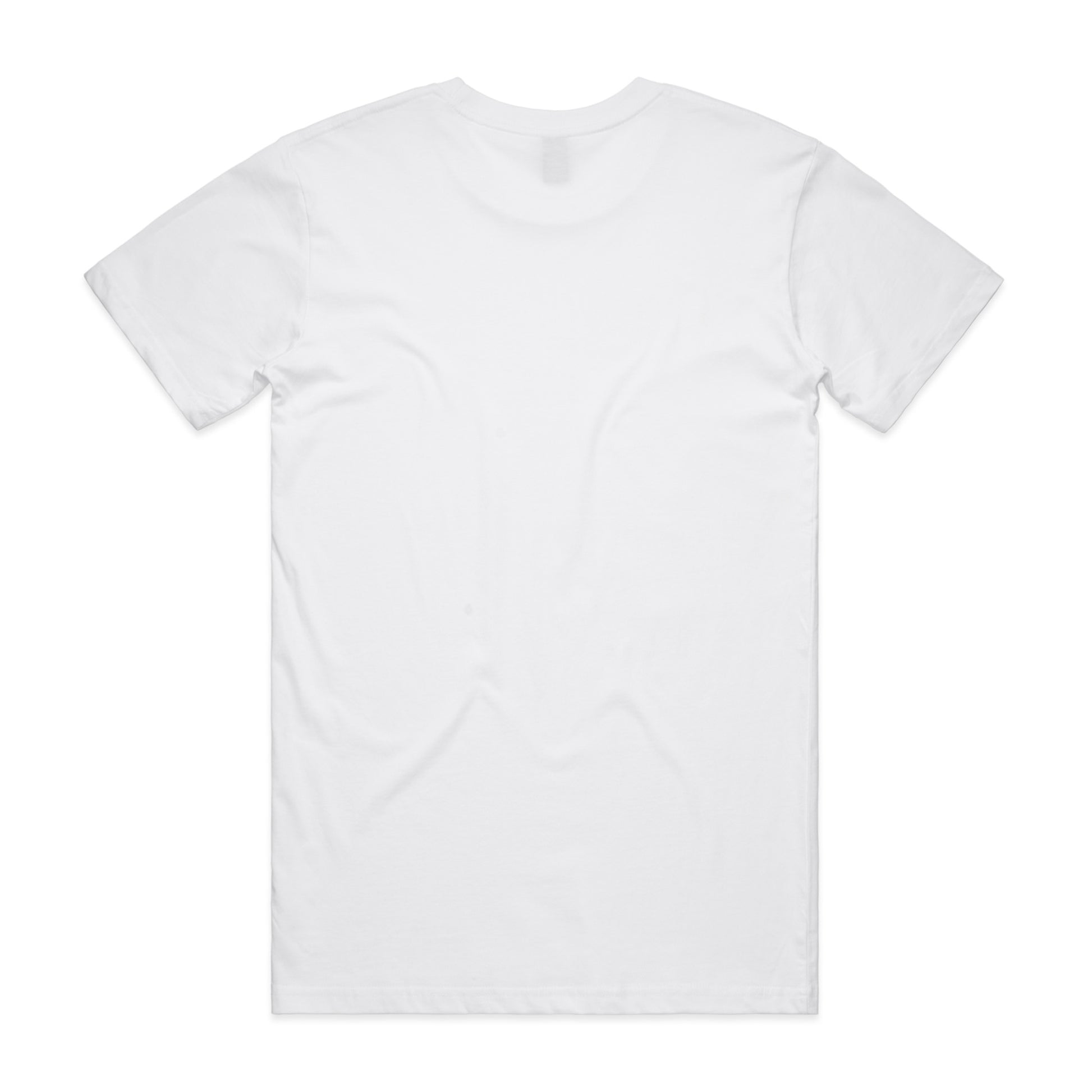 White crew neck tee back
